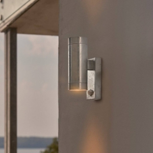 Nordlux Buitenwandlamp Tin Maxi Double Sensor, verzinkt, IP54, GU10