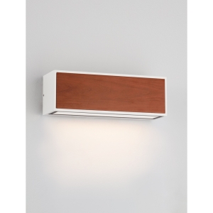 Lyora Solar wandlampBrown wit met hout - 9030585