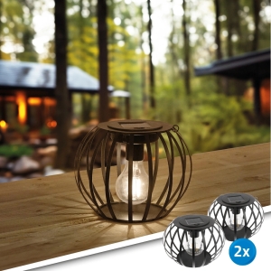 Solar hang- en tafellamp manor op zonne-energie - voordeelset van 2 stuks