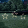 Solar kerstster priklamp op zonne-energie - 3 stervormige priklampen met warm wit licht