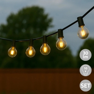 Solar lichtslinger chain | met 10 warm witte led filament lampen