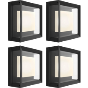 Philips Hue Econic muurlamp White and Color Zwart modern 4-pack
