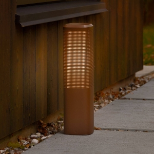 Nordlux Sokkellamp Sidara 45 Seaside, bruin, aluminium, IP44, E27