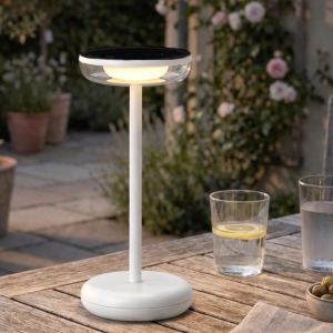Tafellamp oplaadbaar vita - usb-c - touch dimbaar - op zonne-energie - warm wit - wit