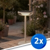 Tafellamp oplaadbaar vita - usb-c - touch dimbaar - op zonne-energie - warm wit - zandkleur - set van 2