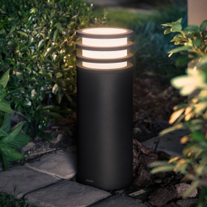 Philips Hue LED sokkellamp Lucca, zwart, RGBW smart, IP44