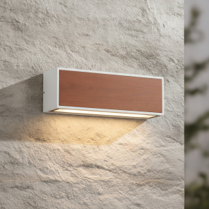Lyora Solar wandlampBrown wit met hout - 9030585