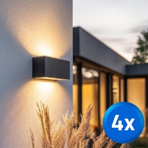 Solar led wandlamp up downlight olaf - voordeelset van 4